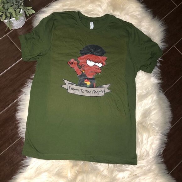 Lisa Simpson “Power to the people” rebellion black panter sz large - Picture 1 of 5